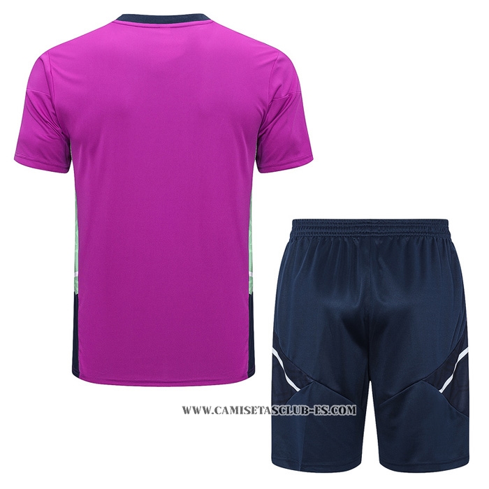 Chandal del Real Madrid 22-23 Manga Corta Purpura - Pantalon Corto